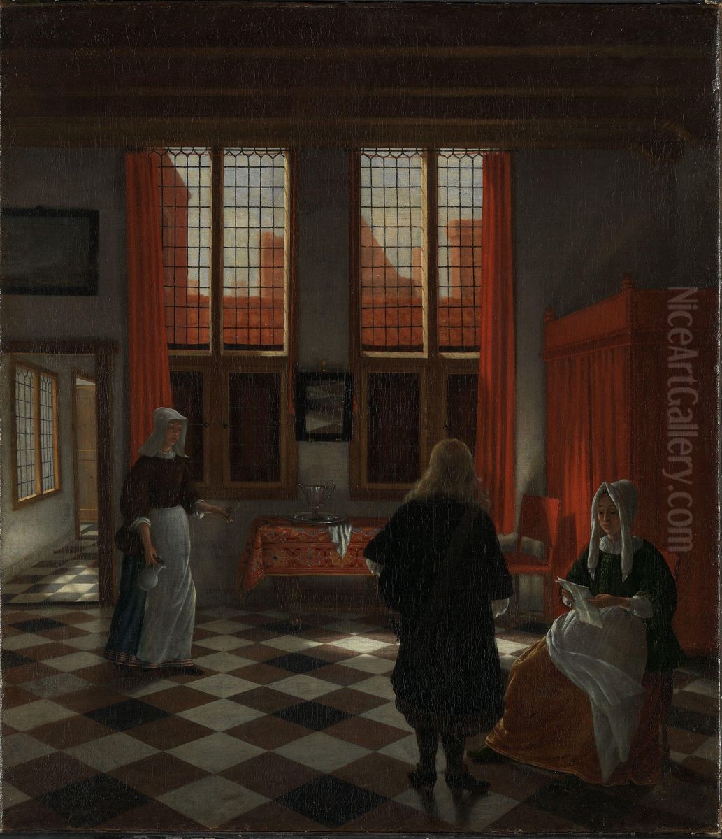 The Letter-carrier Oil Painting by Pieter Janssens Elinga