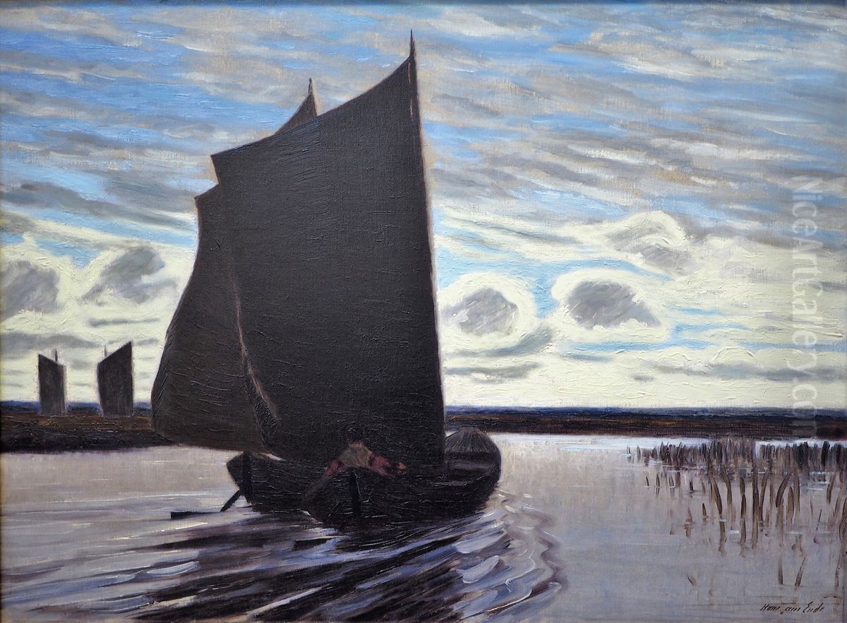 Torfsegler auf der Hamme Oil Painting by Hans am Ende