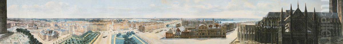 A Panoramic View of London, from the Tower of St. Margaret's Church, Westminster Oil Painting by Pierre Prevost