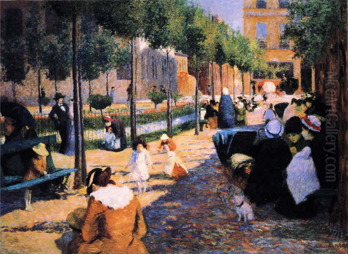 Place d'Anvers, Paris Oil Painting by Federico Zandomeneghi