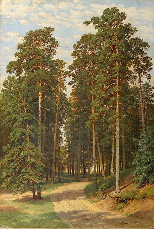 The Sun in the Forest Oil Painting by Ivan Shishkin