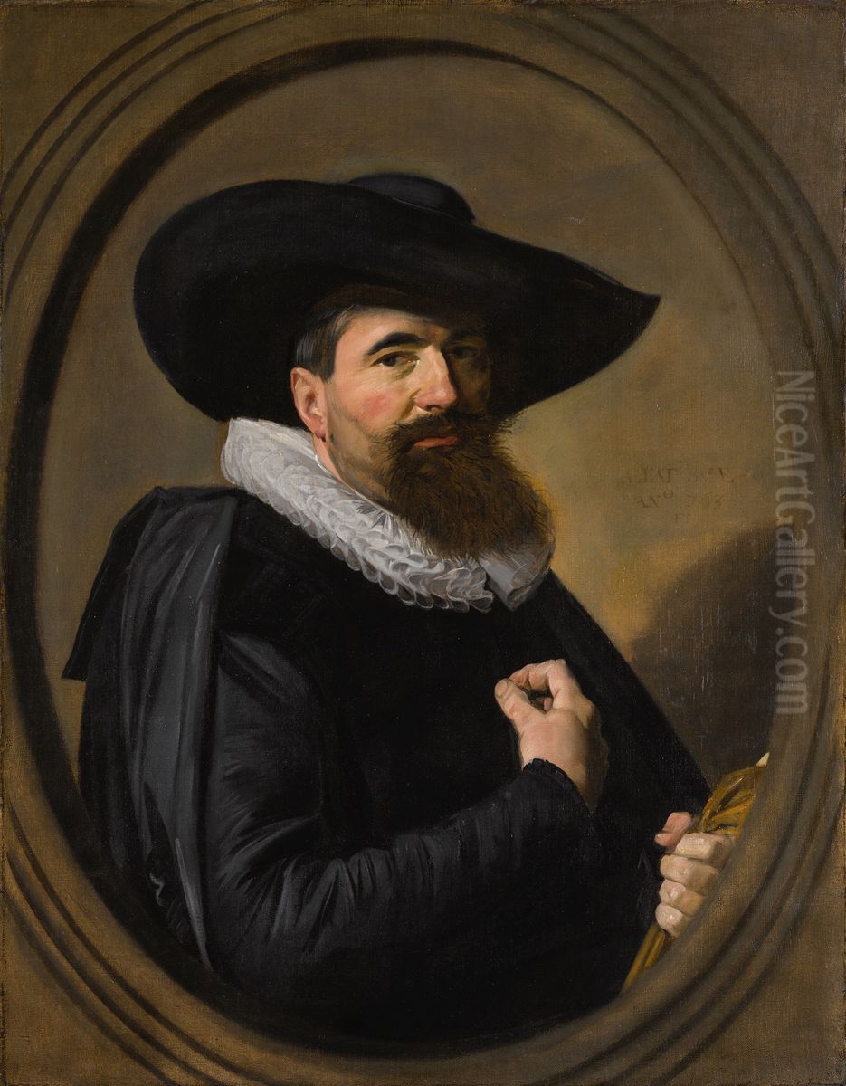 Portret van een man Oil Painting by Frans Hals