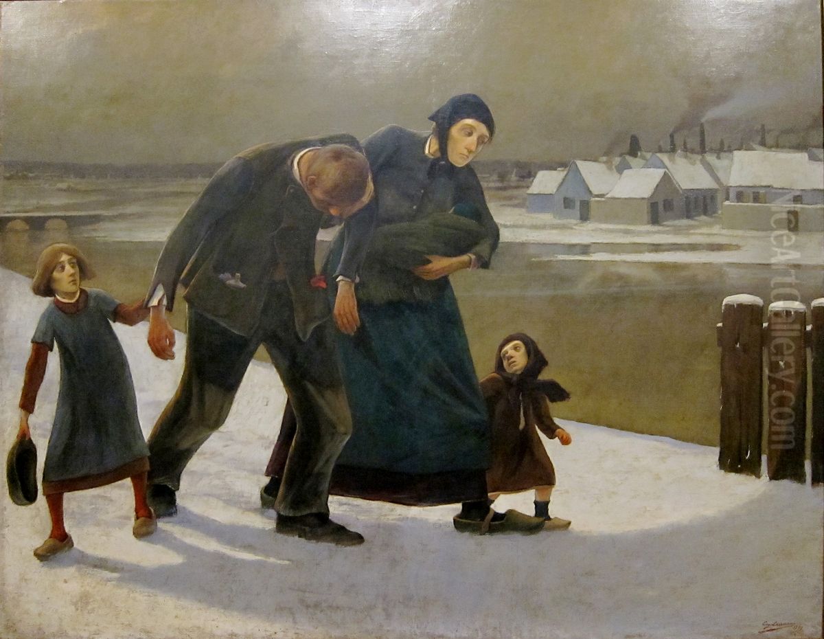 The Drunkard Oil Painting by Eugene Laermans
