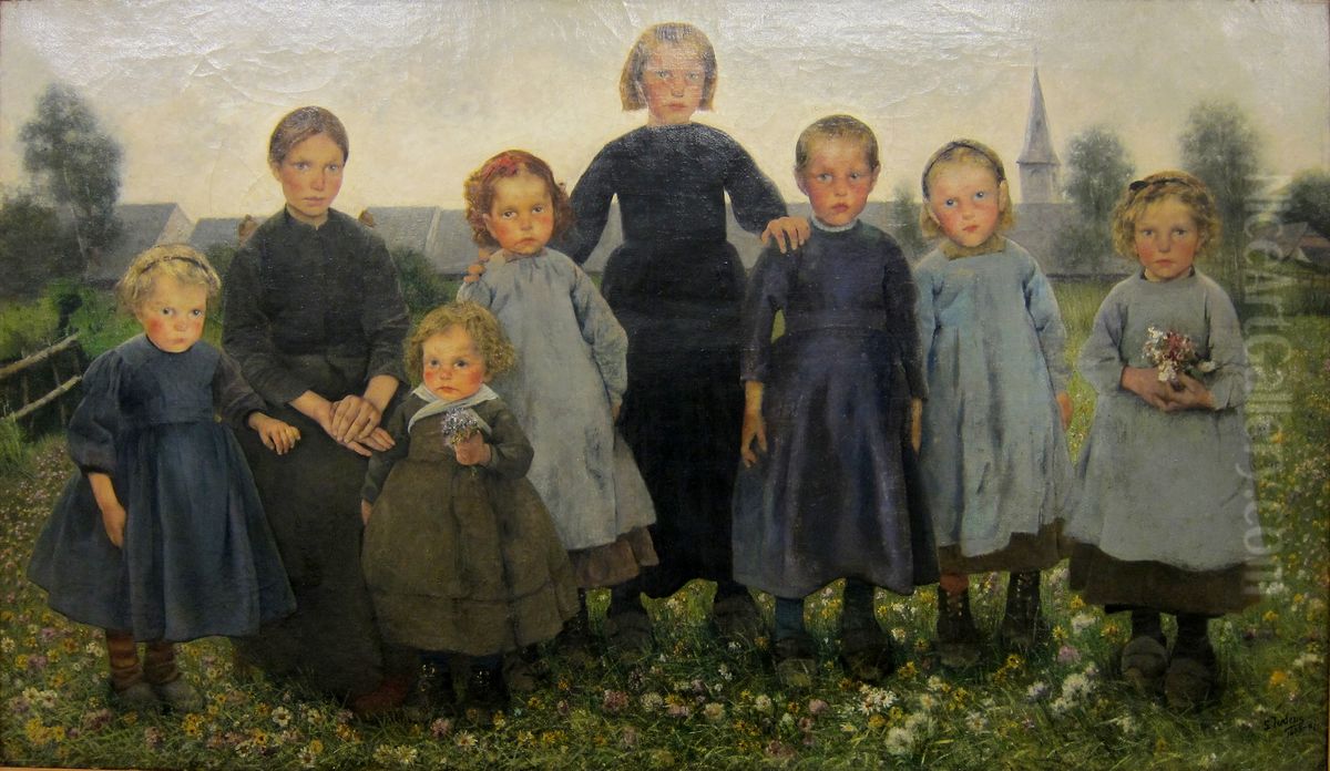 The Girls Oil Painting by Leon Frederic