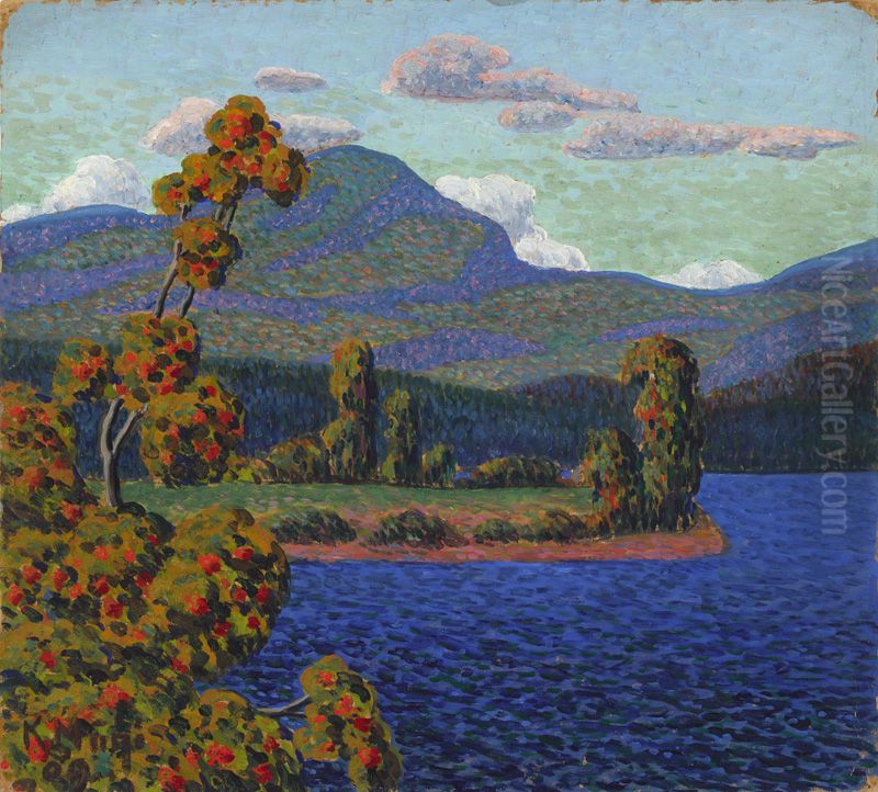Norwegian Landscape Oil Painting by Konrad Magi