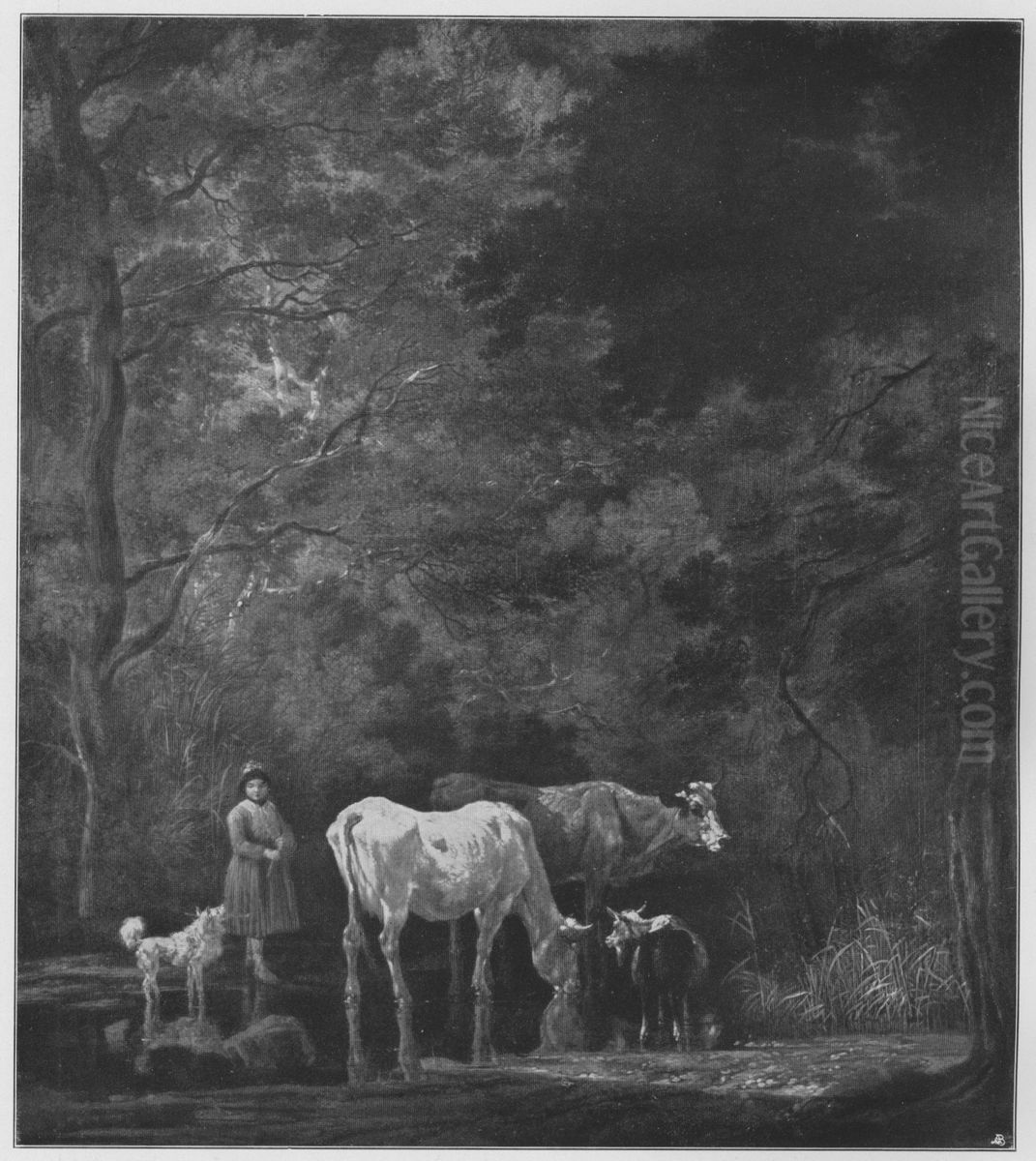 Die Furt Oil Painting by Wilhelm Von Kobell