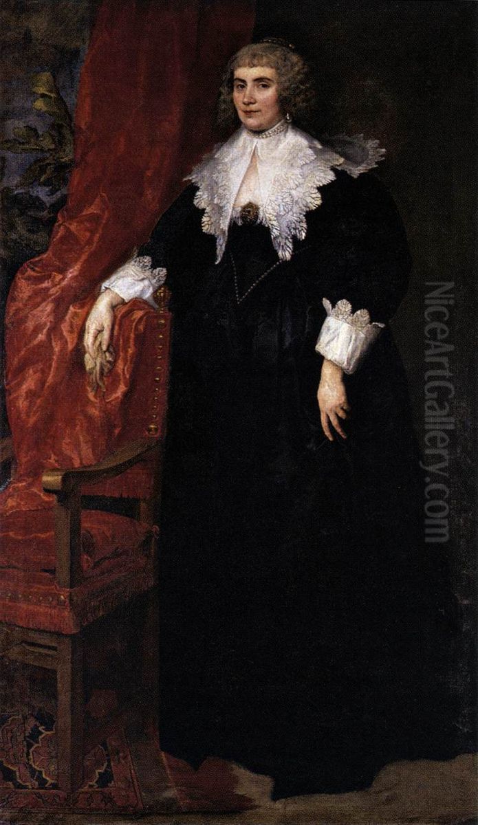 Portrait of Anna van Craesbecke Oil Painting by Sir Anthony Van Dyck
