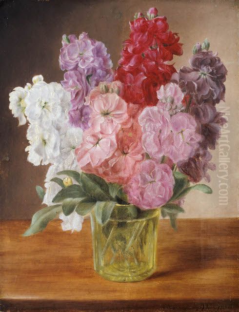 Flowers Oil Painting by August Matthias Hagen