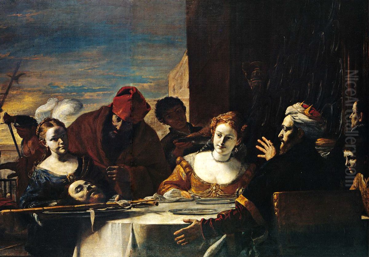 Salome with the Head of St. John before Herod Oil Painting by Mattia Preti