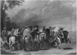 Group of horse riders during a briefing