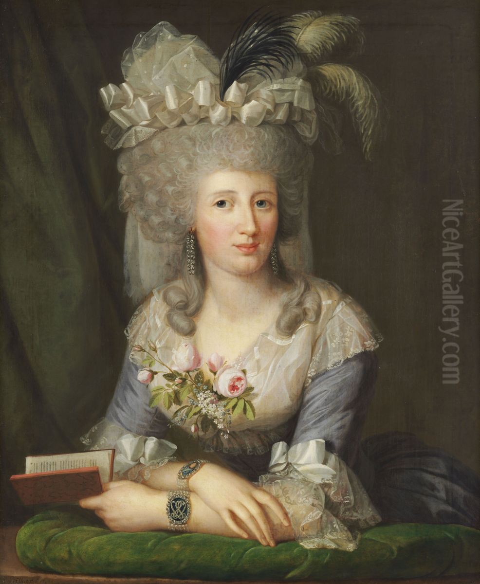 Portrait of Caroline Juliane Albertine von Schlotheim Oil Painting by Wilhelm Bottner