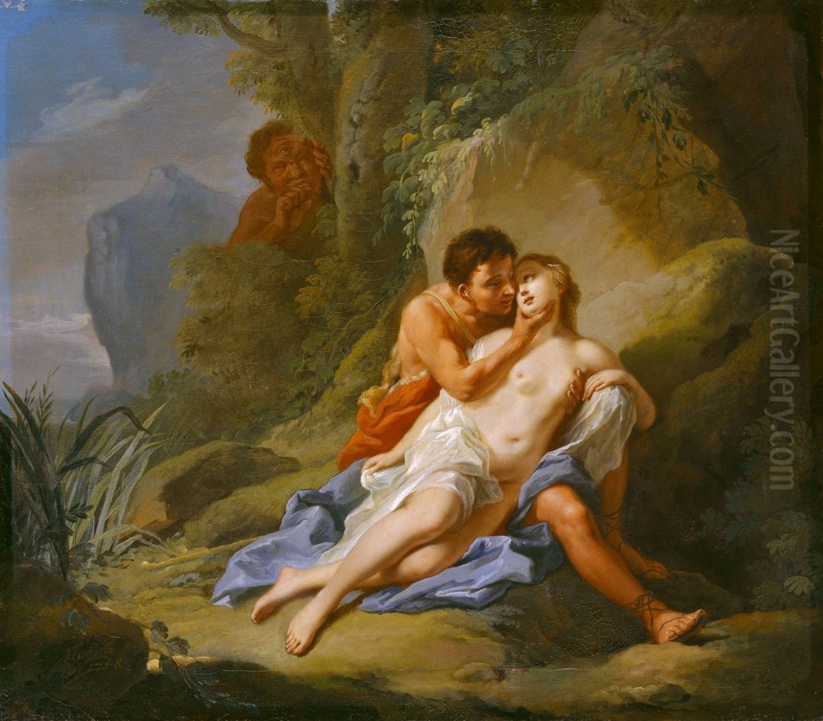 Acis and Galatea Oil Painting by Johann Heinrich Tischbein