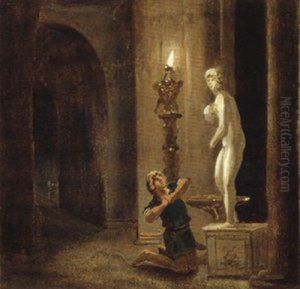 Pygmalion vor der Statue der Venus, Skizze