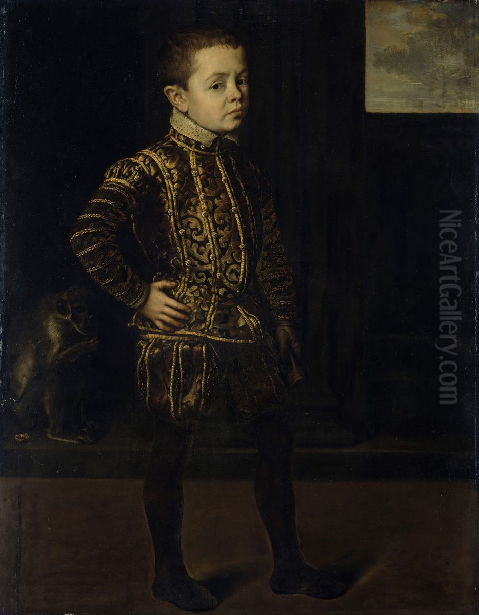 Portret van een jongen Oil Painting by Antonis Mor