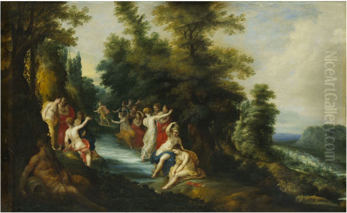 Diana and Actaeon Oil Painting by Jan Tilens