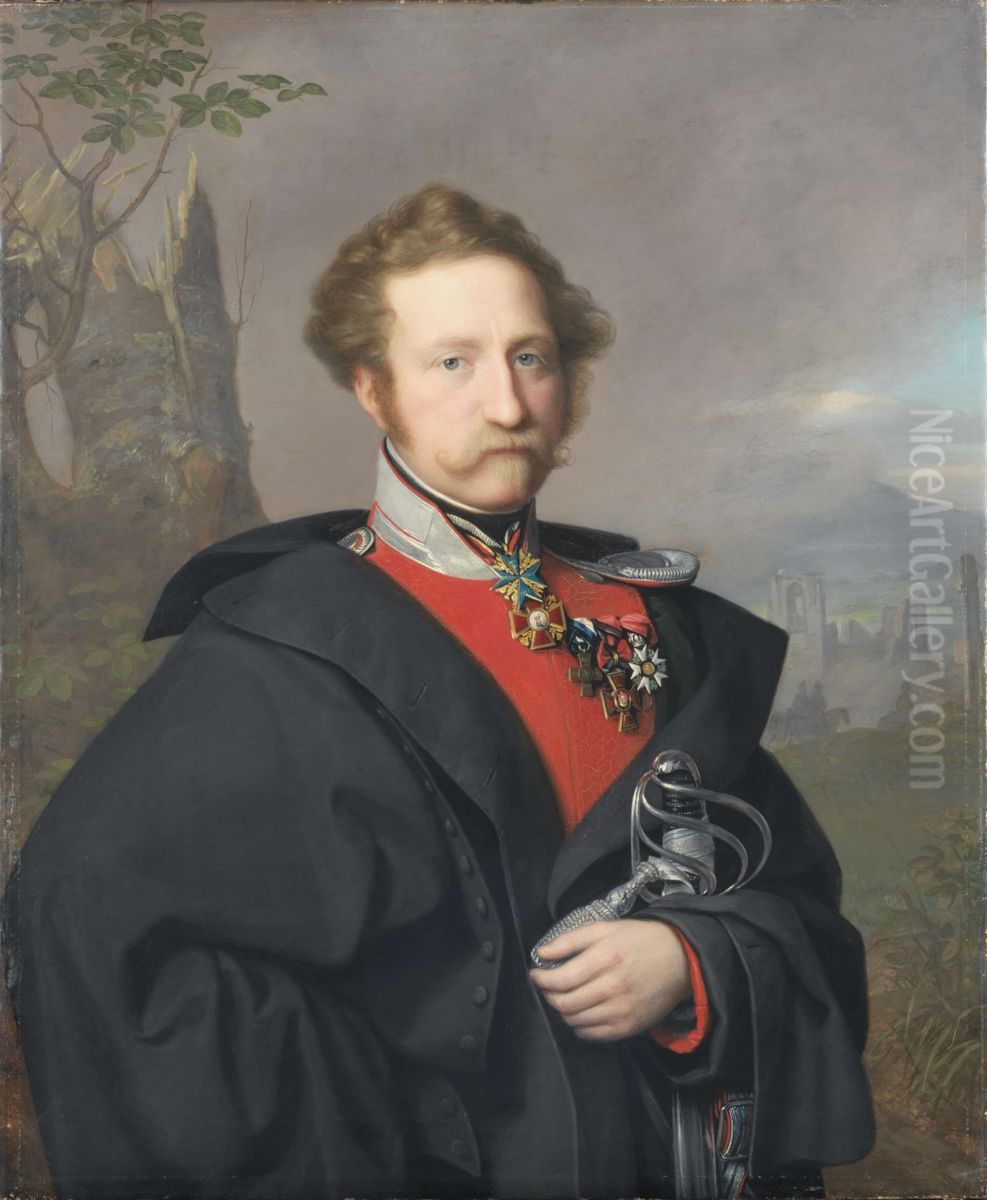 Portrait of Georg Kasimir Erbgraf zu Isenburg-Philippseich Oil Painting by August von der Embde