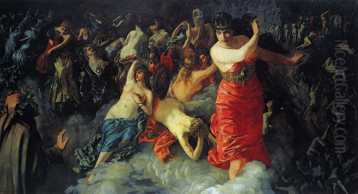 Dantes Holle Oil Painting by Wilhelm Heinrich Trutbner