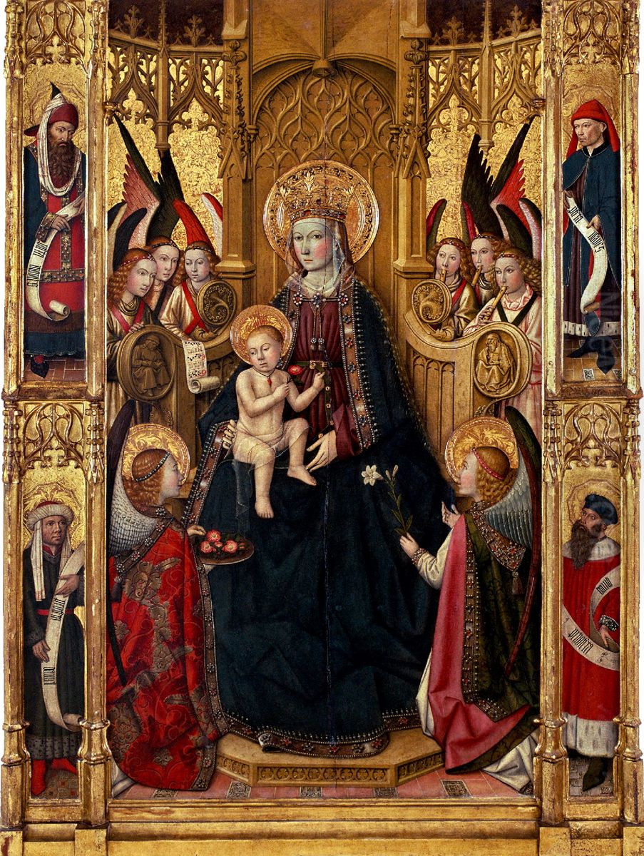Mare de Deu de Vallmoll Oil Painting by Jaume Huguet