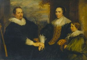 Portrait of Sebastiaen Leerse (1589-1663), his second wife Barbara van den Bogaerde and his youngest son Johannes Baptista (1623-1673)