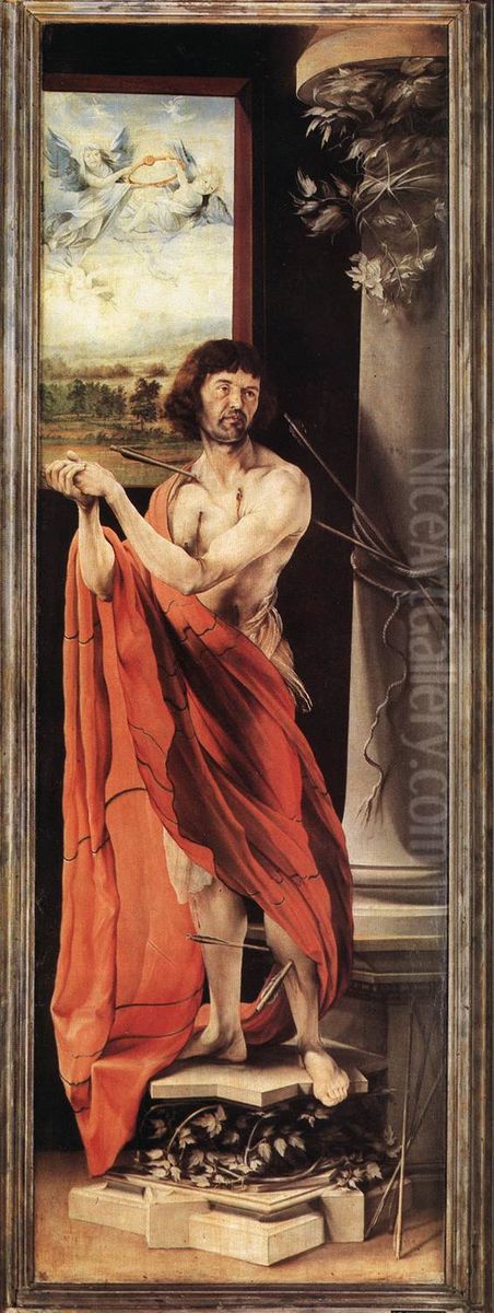 St Sebastian Oil Painting by Matthias Grunewald