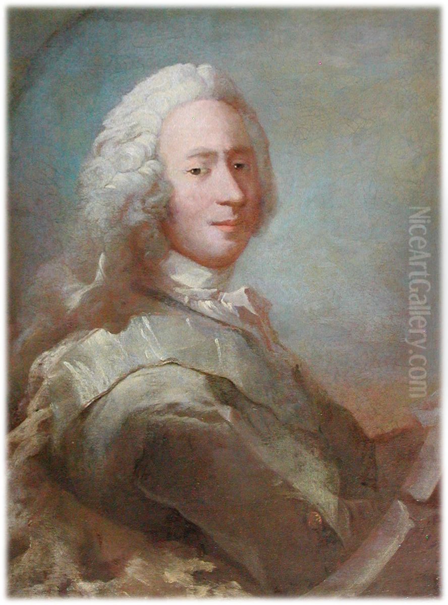 Portrait of Adam Gottlob Moltke (1710-1792) Oil Painting by Carl Gustaf Pilo
