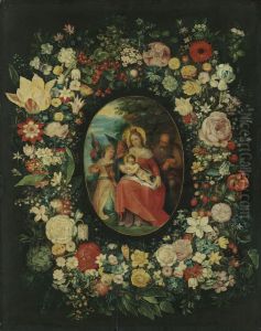 The Holy Family in a Flower Garland