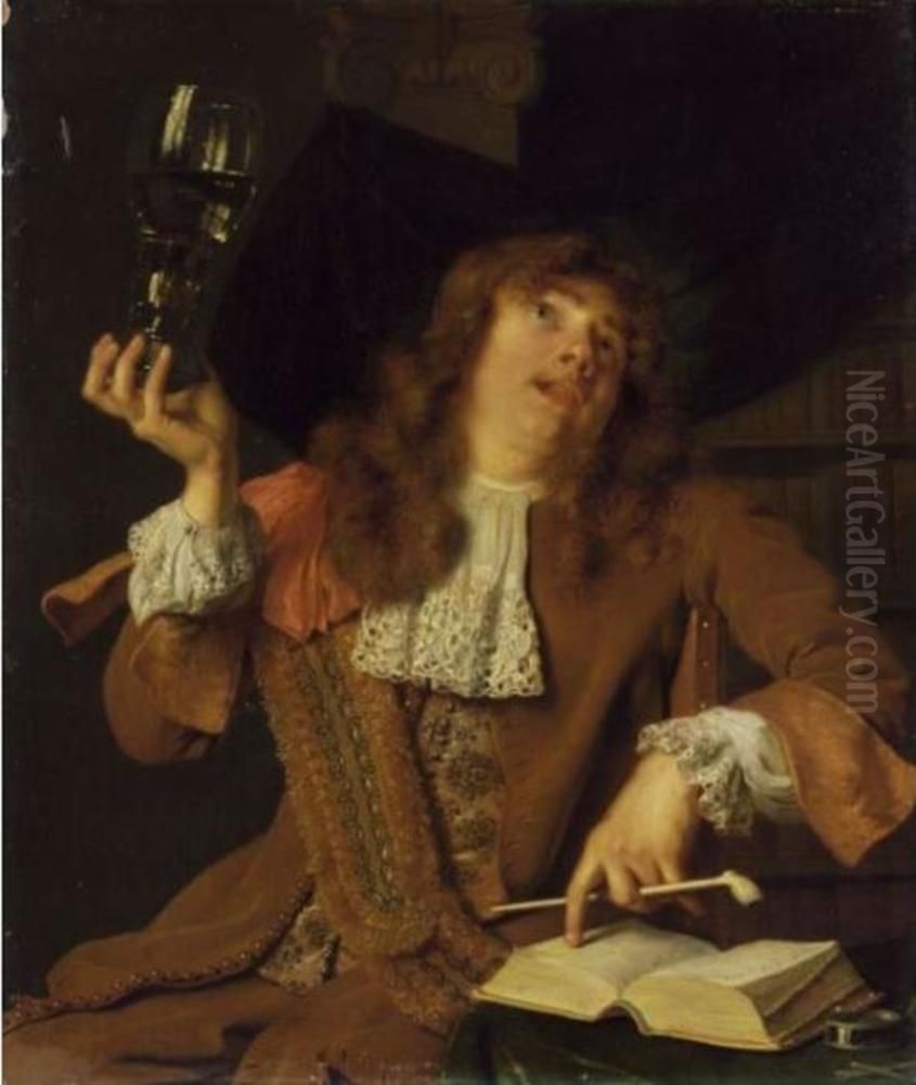 The merry drinker Oil Painting by Ary de Vois