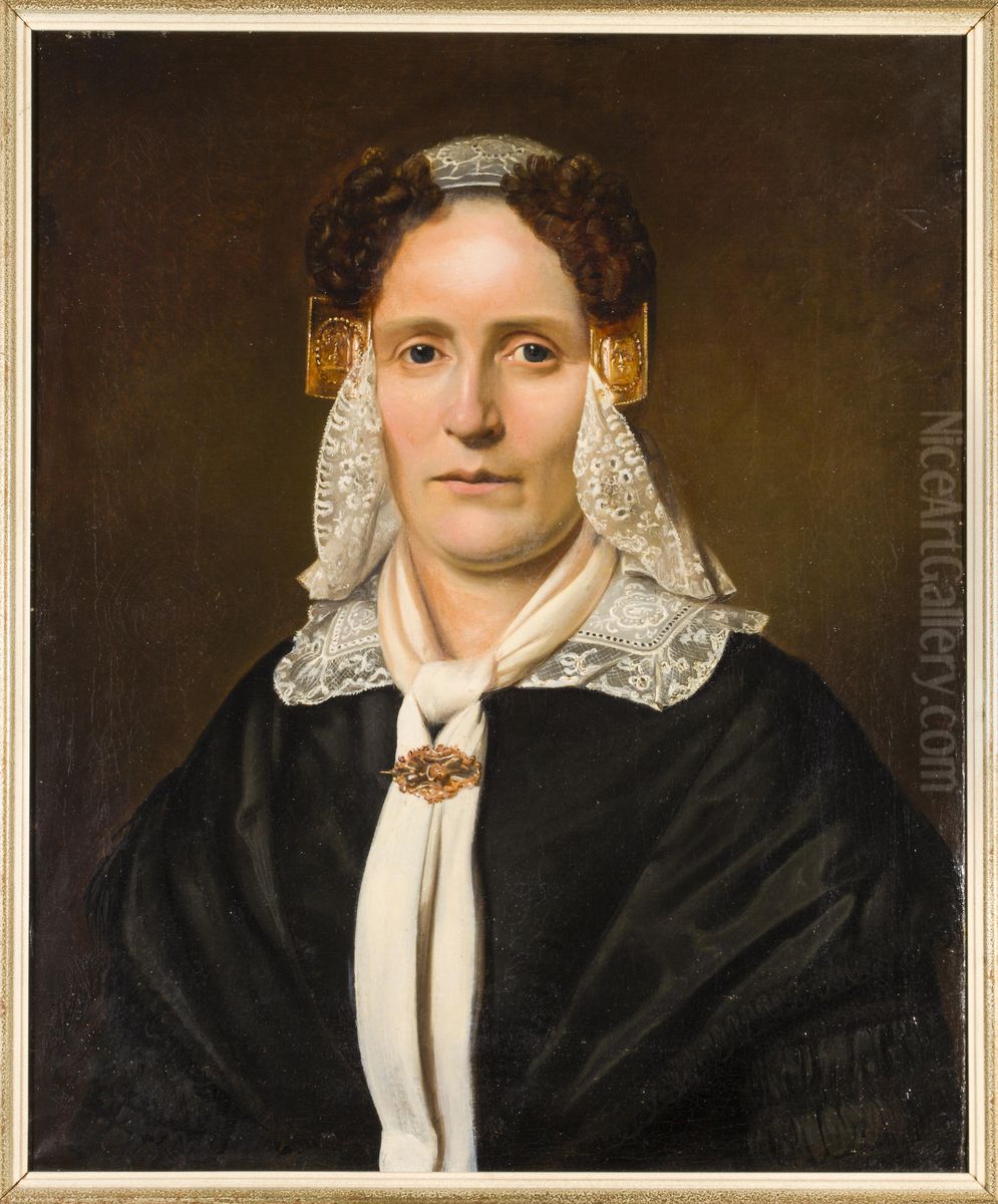 Portrait of Antje Cornelis Boon (1799-1876) Oil Painting by Sybrand Altmann