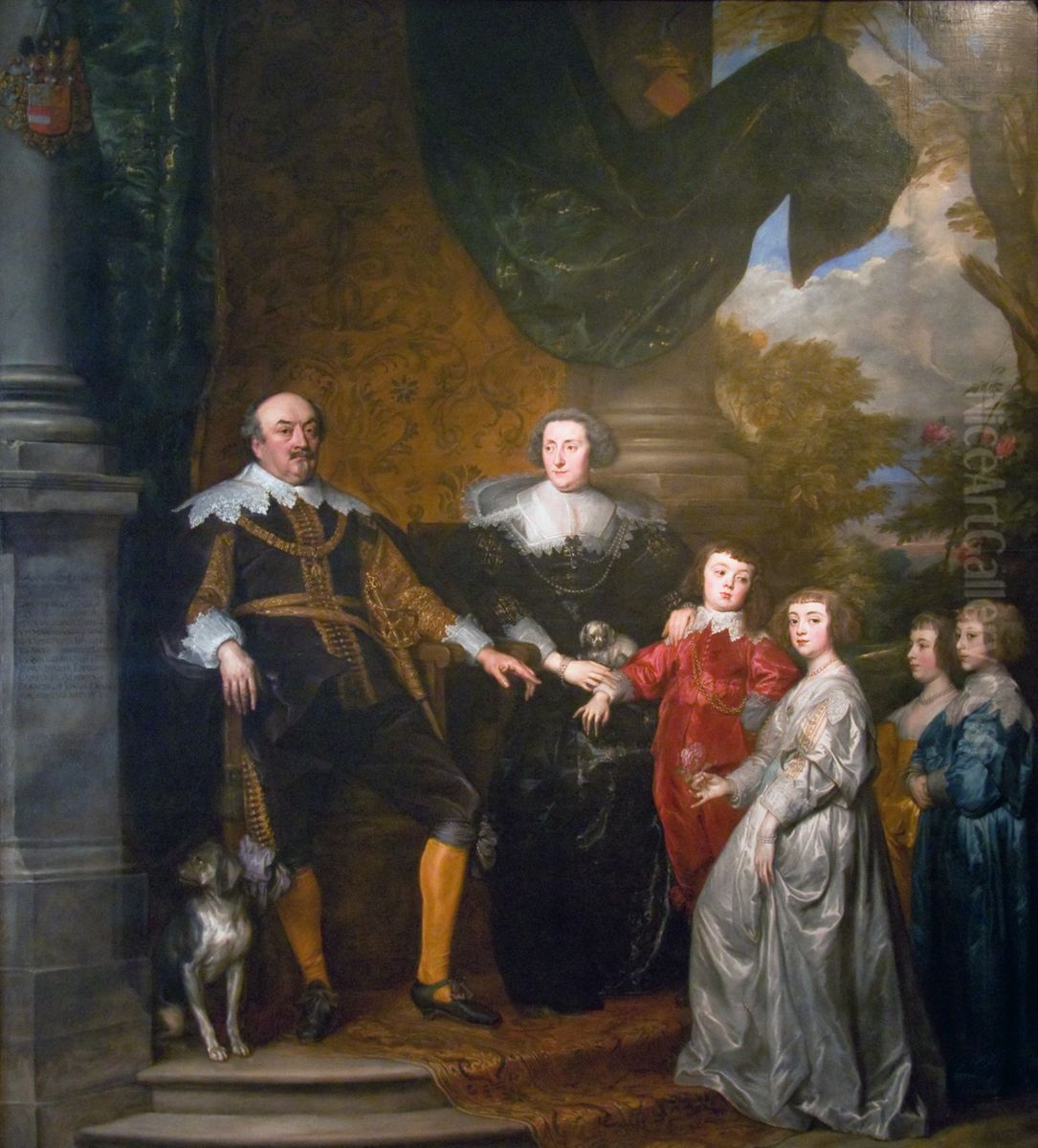 Portrait of Jan VIII 'the Younger', count of Nassau-Siegen with his family Oil Painting by Sir Anthony Van Dyck