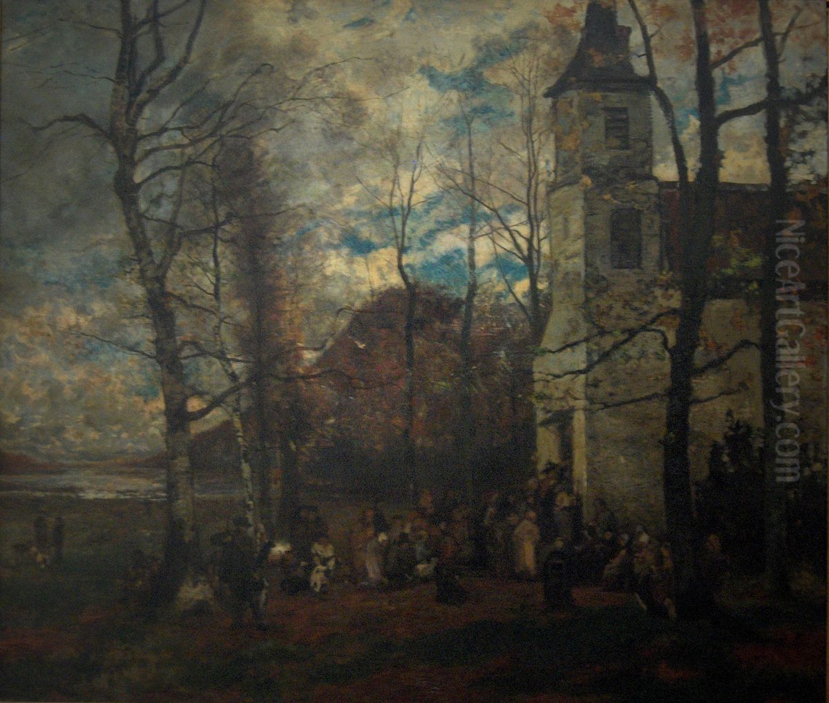 Saint Hubert's mass Oil Painting by Hippolyte Boulenger