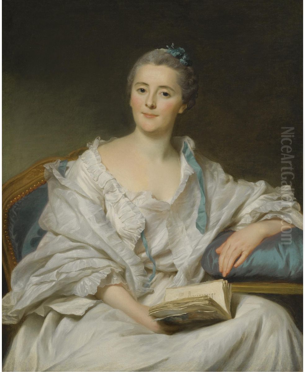 Portrait of the Marquise de Marigny Oil Painting by Alexander Roslin
