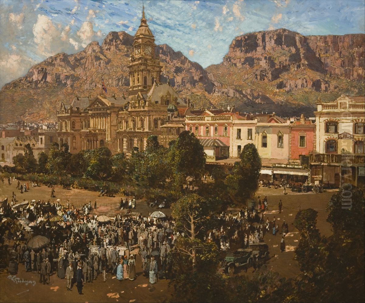 City Hall, Cape Town 1917 Oil Painting by unknown