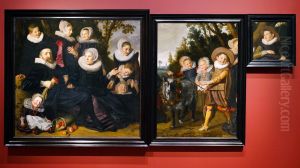 Portrait of a family in a landscape - left and right half together