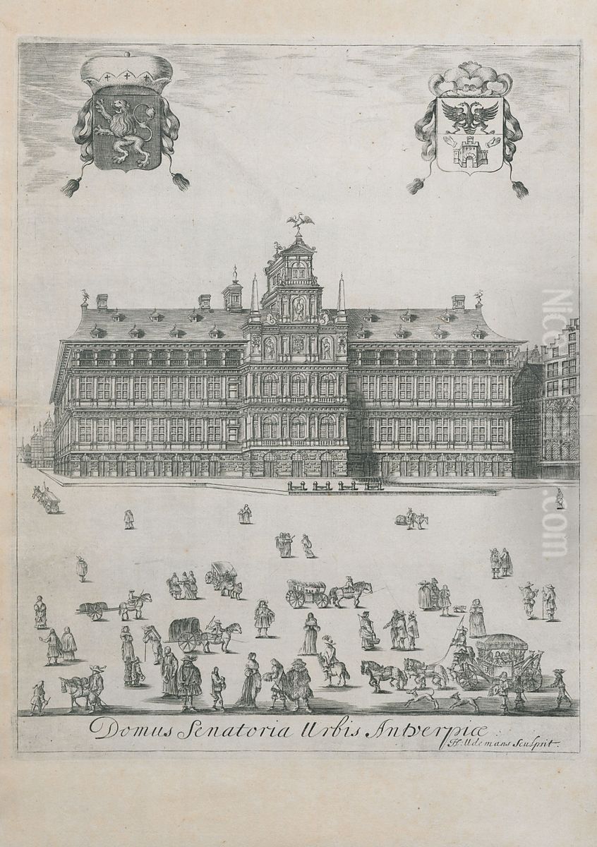 Het Stadhuis van Antwerpen Oil Painting by Hendrik Udemans