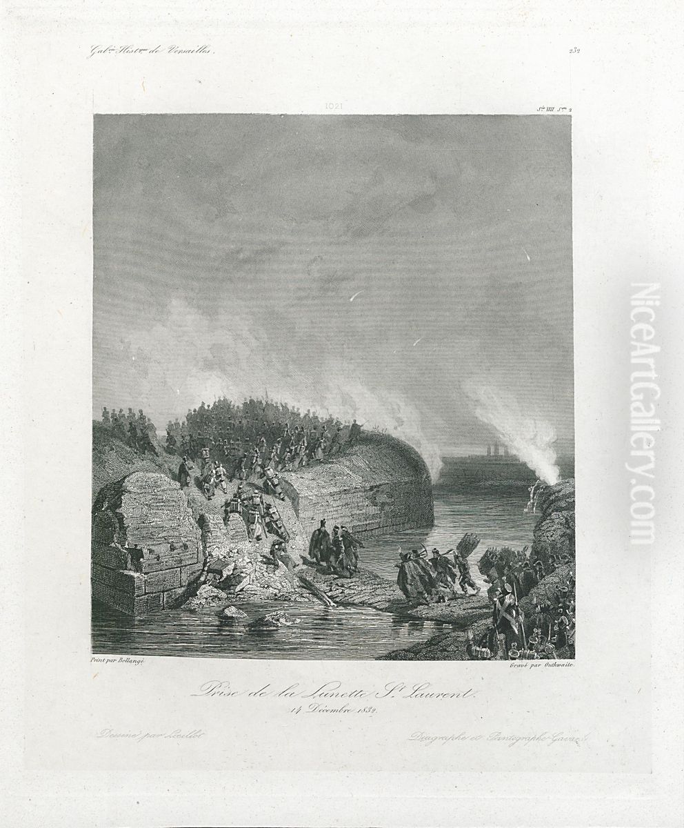 Het innemen van de Lunette St. Laurent, bij het beleg van Antwerpen, 14 december 1832 Oil Painting by Jean Outhwaite