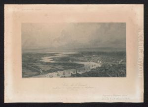 Zicht op de Schelde, met de Franse en Engelse schepen op 23 augustus 1809