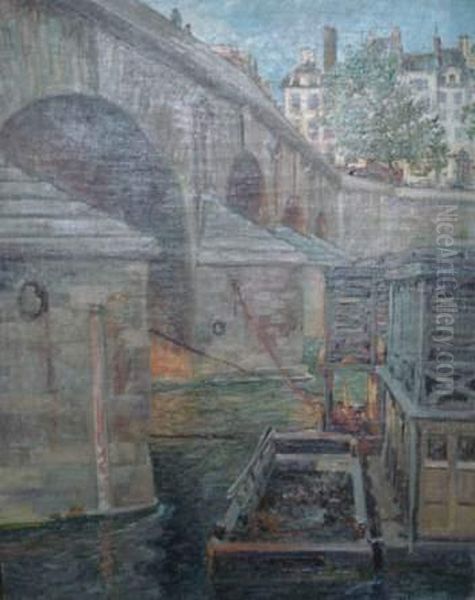 Le Pont Marie Oil Painting by Raymond Louis Charmaison