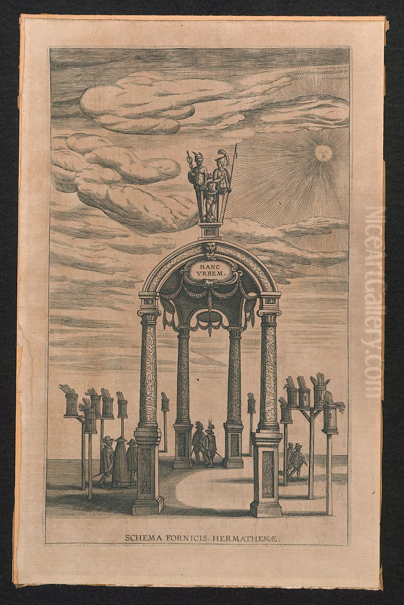 Triomfboog met Minerva en Mercurius Oil Painting by Print Room of the University of Antwerp