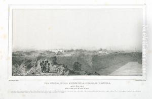 Algemeen zicht op de ruines van de citadel van Antwerpen, na het beleg van 1832