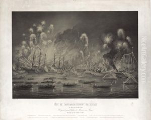 Onafhankelijkheidsfeest op de Schelde bij Antwerpen op 1 augustus 1863