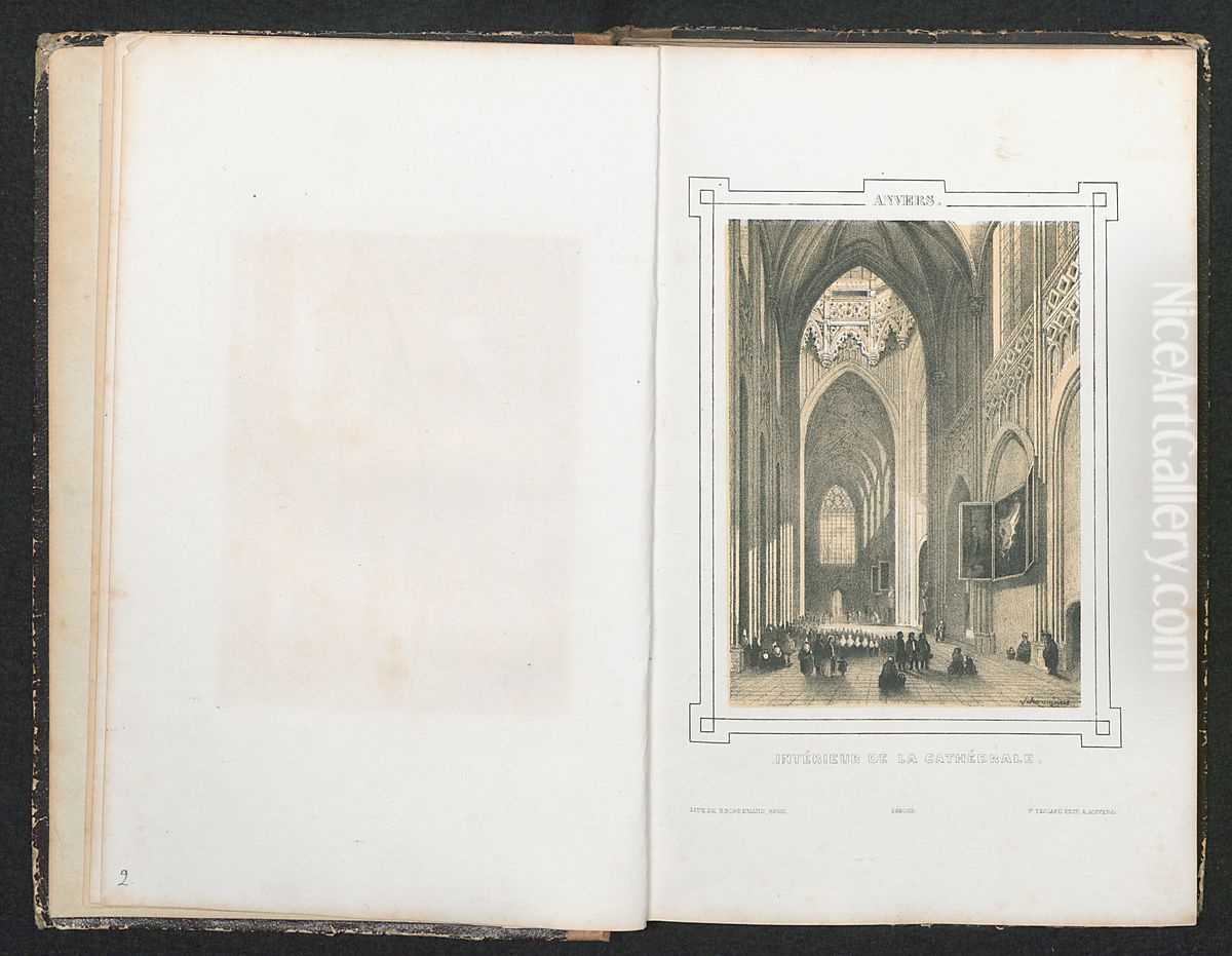 Een zijbeuk van de kathedraal van Antwerpen Oil Painting by Henri Borremans