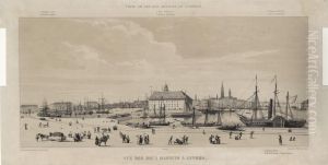Zicht op de twee dokken te Antwerpen