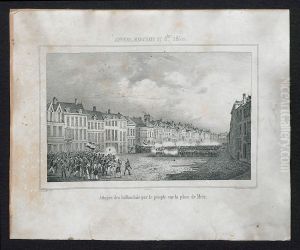 Aanval van het volk op de Nederlandse troepen op de Meir op 27 oktober 1830