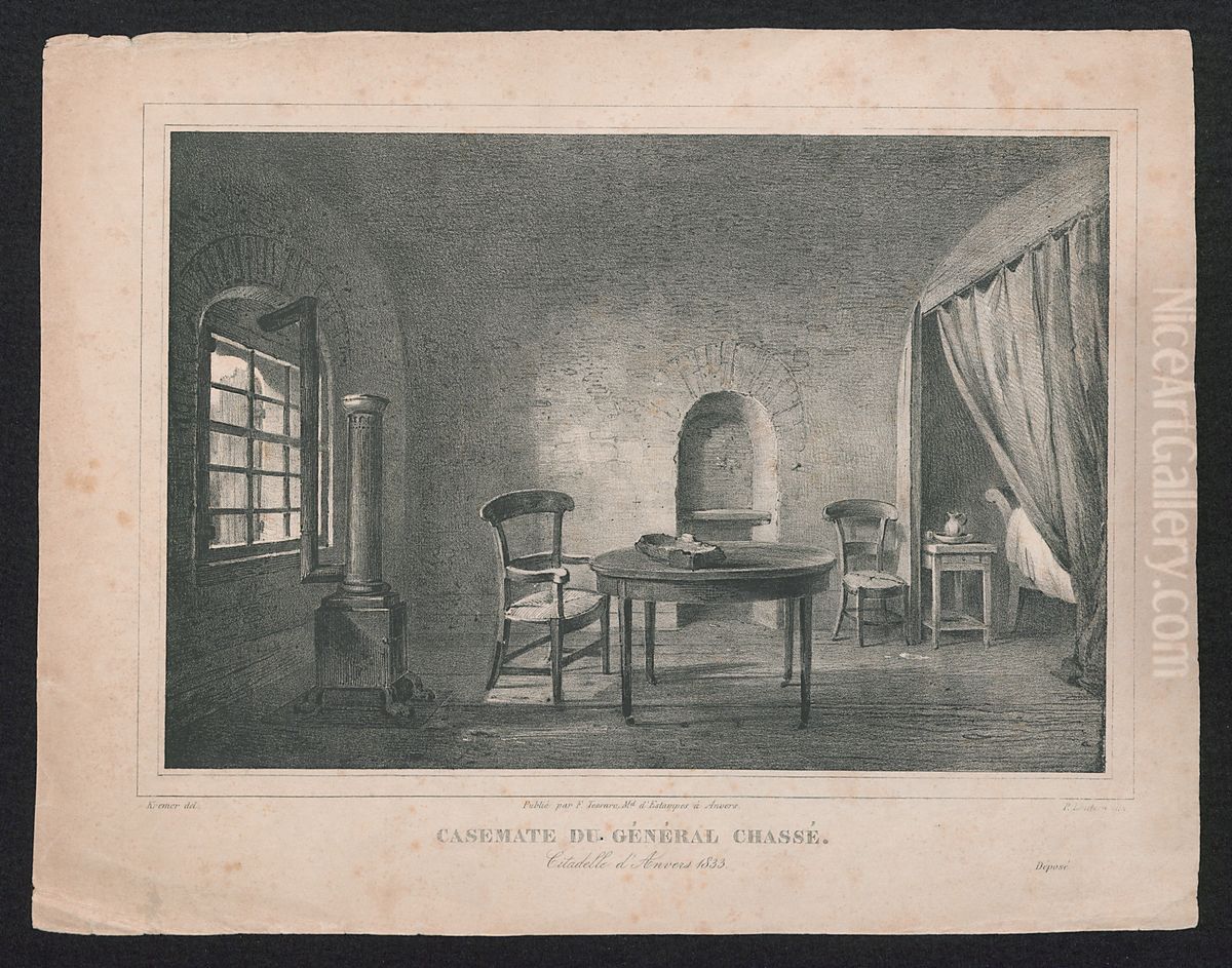Kazemat van generaal Chasse in de Citadel van Antwerpen in 1833 Oil Painting by Paul Lauters