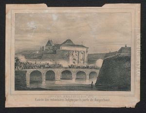 Aankomst van Belgische vrijwilligers te Antwerpen op 27 oktober 1830 langs de Borgerhoutse Poort