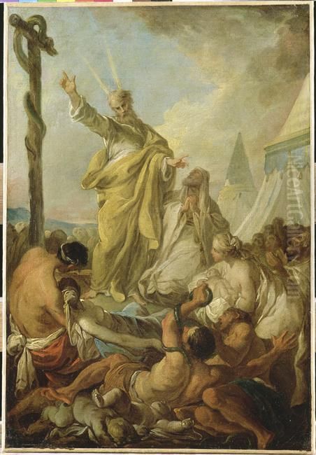 Moses and the bronze serpent Oil Painting by Jean-Charles Frontier