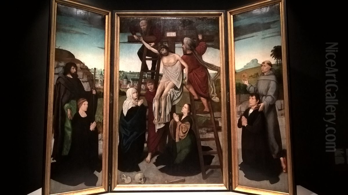 Triptych of the Descent of the Cross Oil Painting by Gerard David