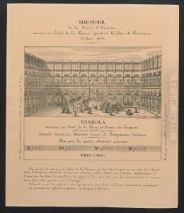 Souvenir van een tombola gehouden in 1864 om geld op te brengen voor o.a. de heropbouw van de Beurs van Antwerpen