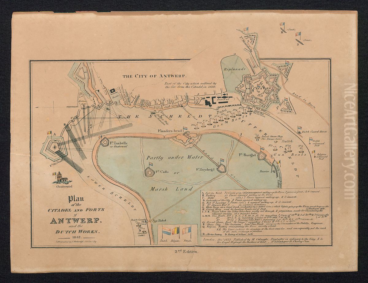 Plan van de citadel en forten van Antwerpen Oil Painting by Print Room of the University of Antwerp