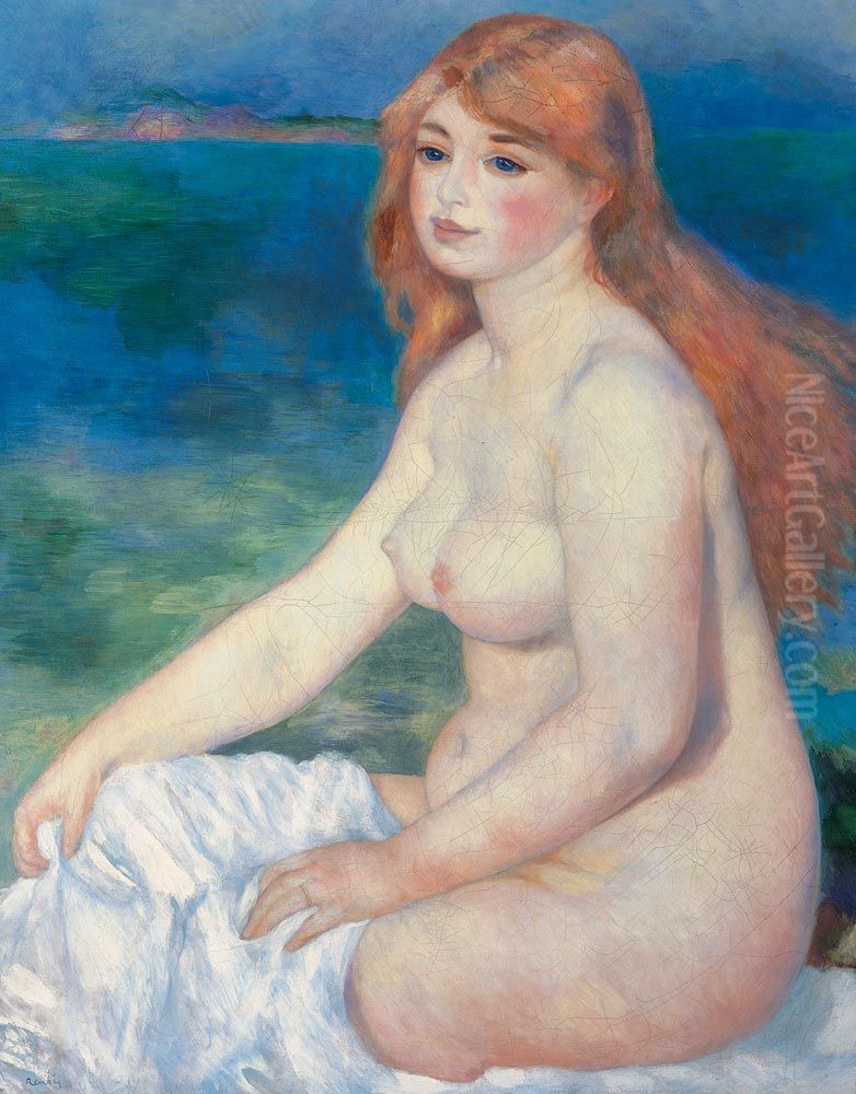 Blonde Bather Oil Painting by Pierre Auguste Renoir
